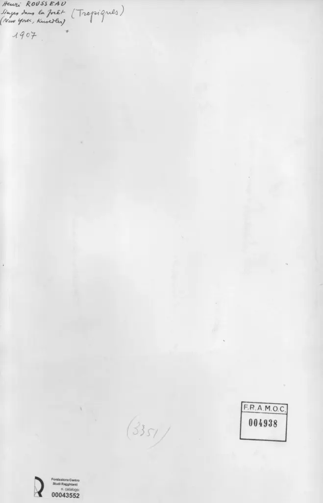 Anonimo , Rousseau, Henri - sec. XX - Singes dans la for&ecirc;t (Tropiques) , retro