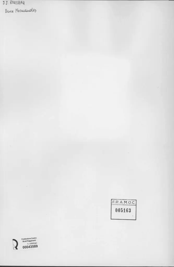 Anonimo , Rousseau, J.J. - sec. XIX - Deux Moruandes , retro