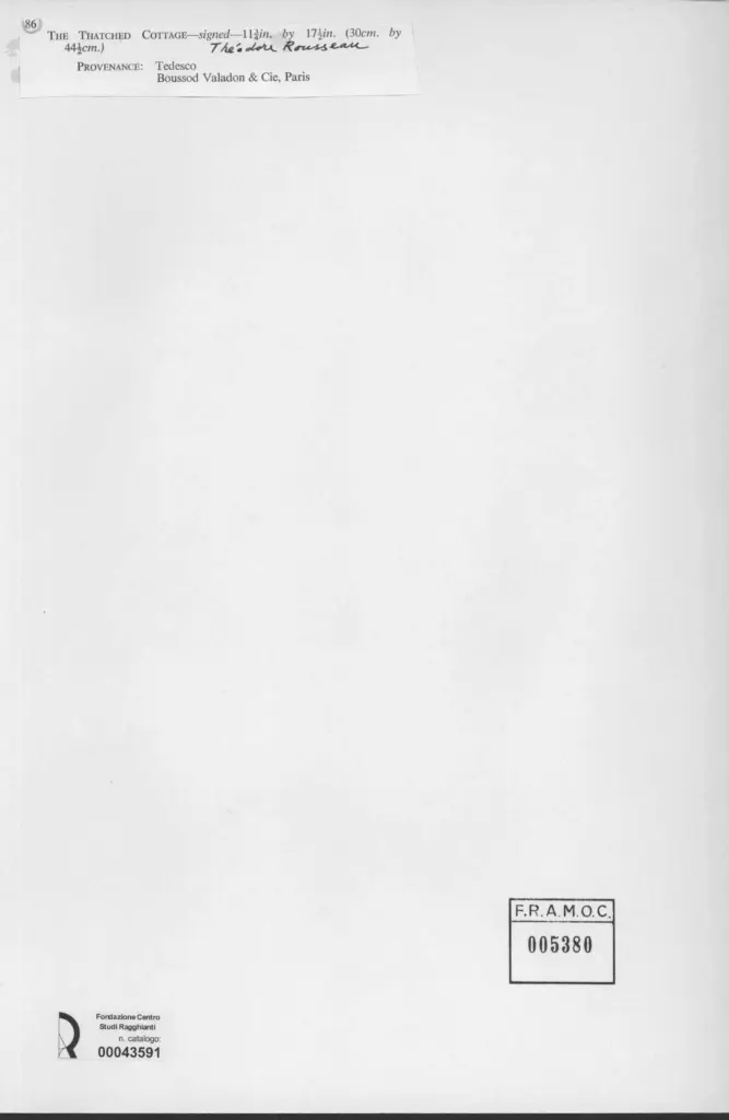 Anonimo , Rousseau, Th&eacute;odore - sec. XIX - The Thatched Cottage , retro