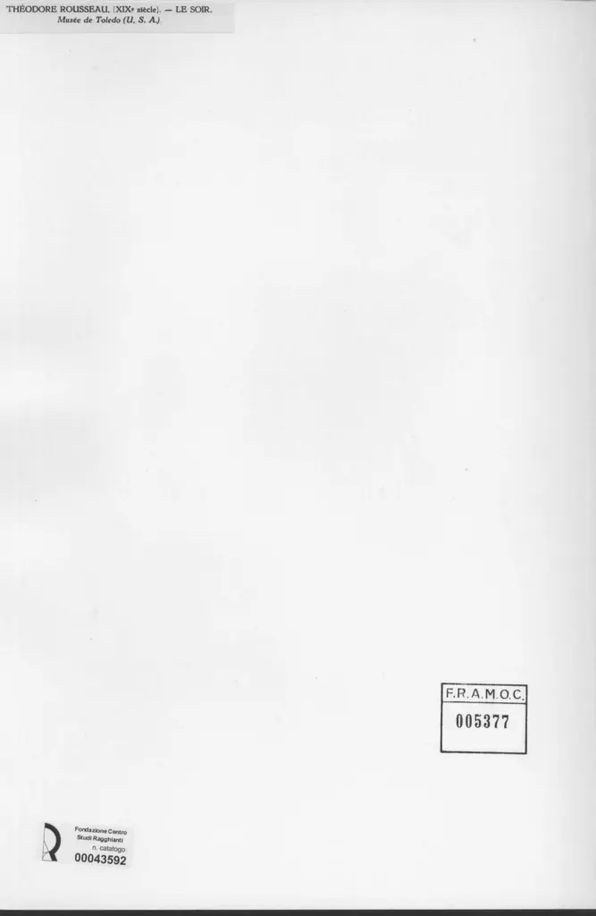 Anonimo , Rousseau, Th&eacute;odore - sec. XIX - Le soir , retro