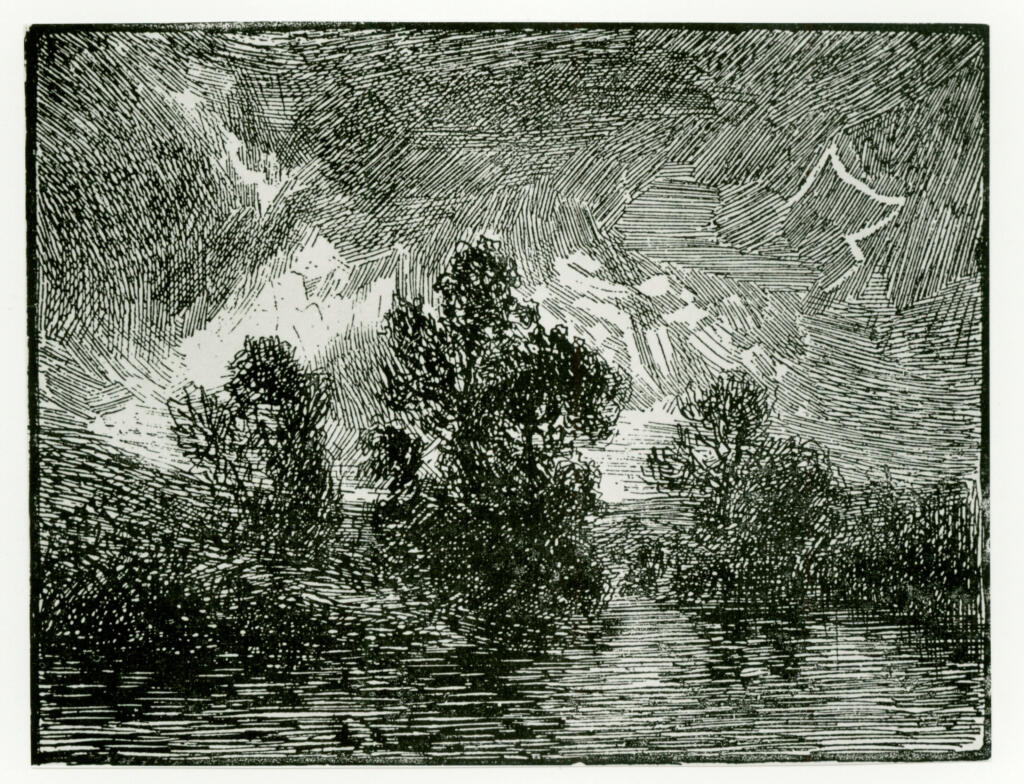 Anonimo , Hole, W.; Rousseau, Théodore - sec. XIX - Tempesta , fronte