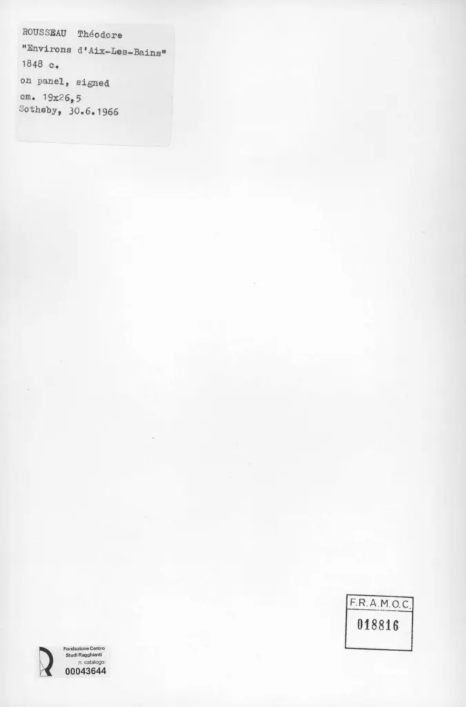 Anonimo , Rousseau, Th&eacute;odore - sec. XIX - Environs d'Aix - Les - Bains , retro