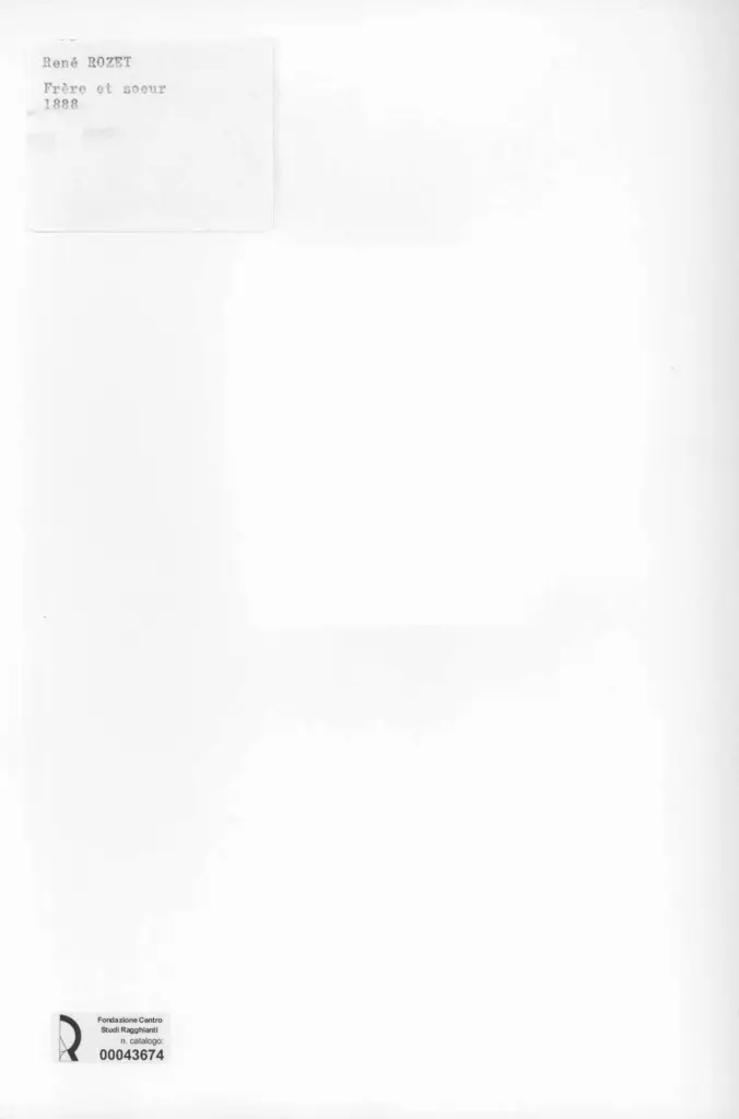 Anonimo , Rozet, Ren&eacute; - sec. XIX - Fr&egrave;re et soeur , retro