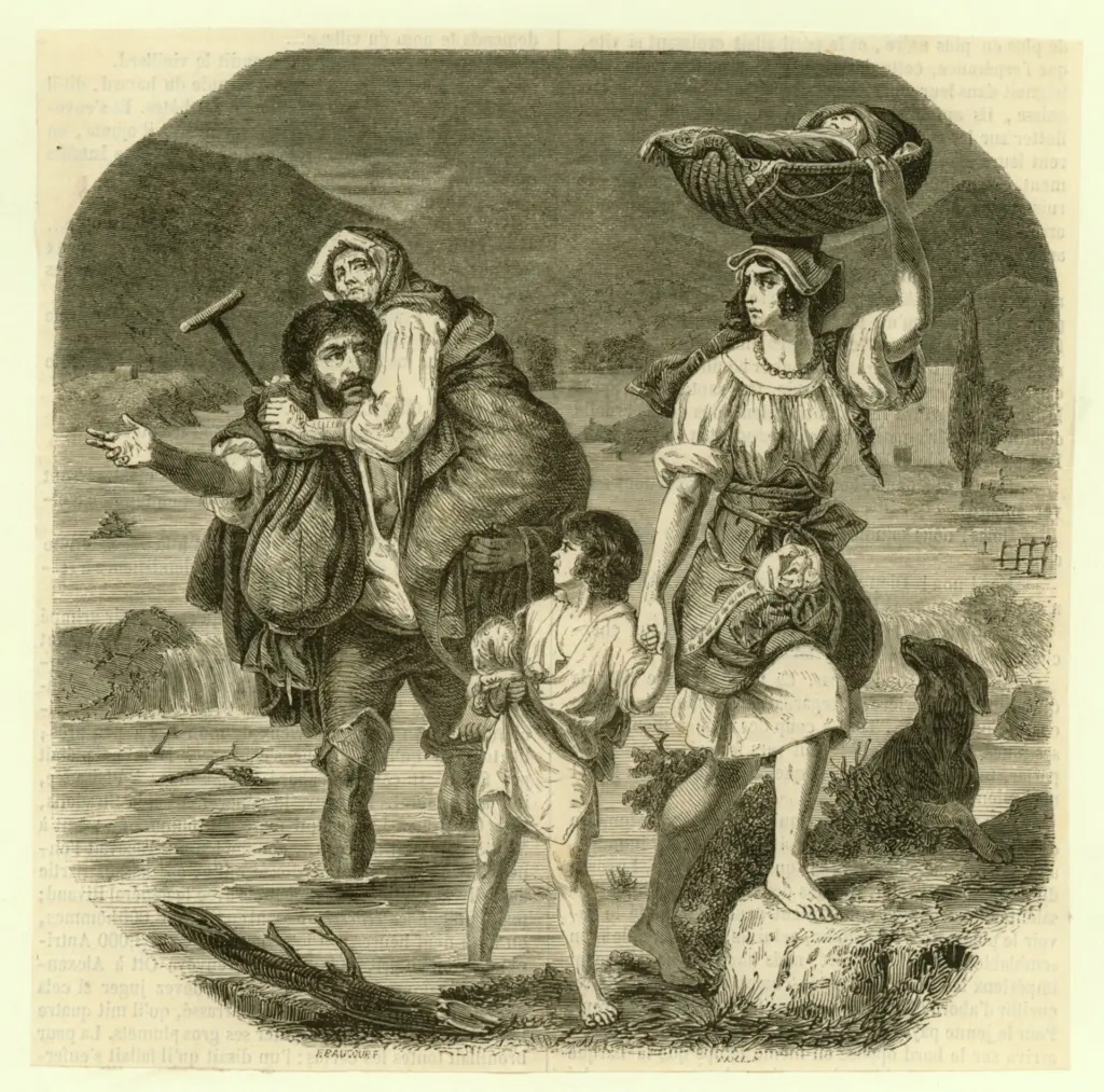 Anonimo , Schnetz, M. - sec. XIX - Inondation en Italie , fronte