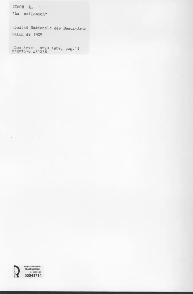 Anonimo , Simon, Lucien - sec. XIX - La collation , retro