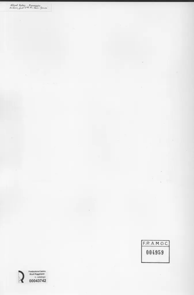 Anonimo , Sisley, Alfred - sec. XIX - Paesaggio , retro