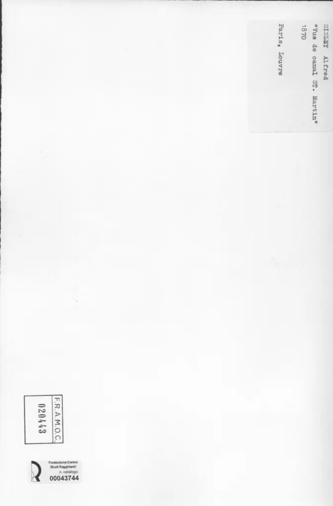 Anonimo , Sisley, Alfred - sec. XIX - Vue de canal St. Martin , retro