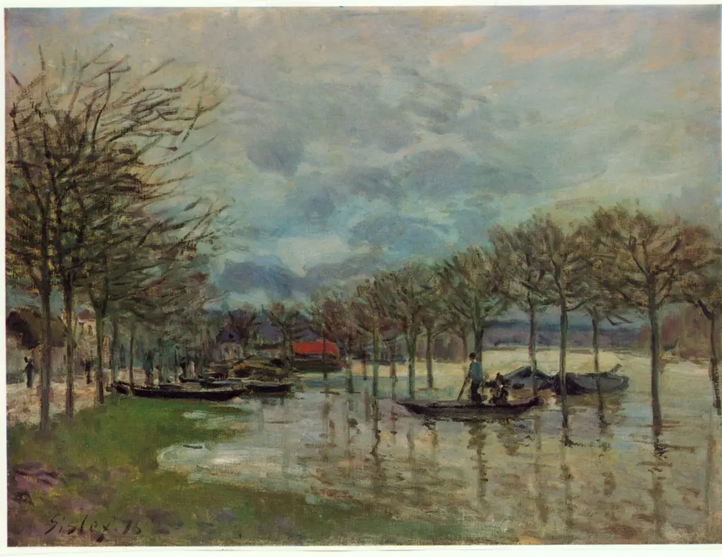 Sisley, Alfred , L'inondation. Route de Saint Germain