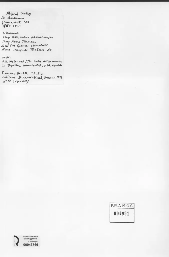 Anonimo , Sisley, Alfred - sec. XIX - Les chasseurs , retro