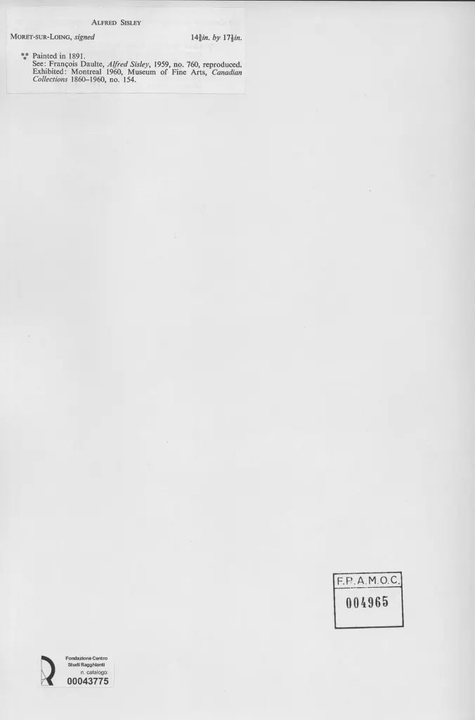 Anonimo , Sisley, Alfred - sec. XIX - Moret-sur-Loing , retro