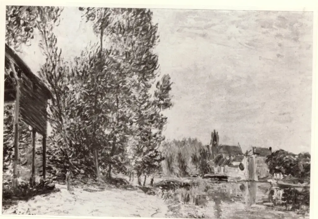 Anonimo , Sisley, Alfred - sec. XIX - Moret, le matin , fronte