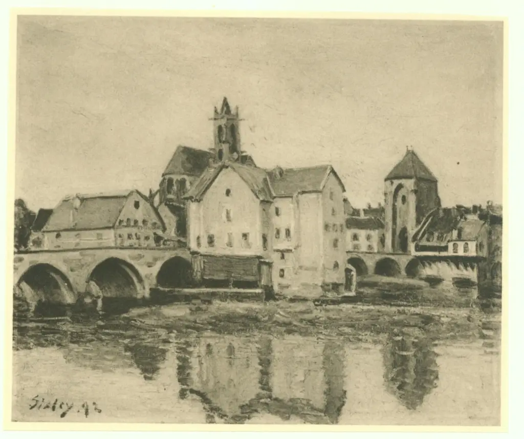 Anonimo , Sisley, Alfred - sec. XIX - Die Br&uuml;cke von Moret , fronte