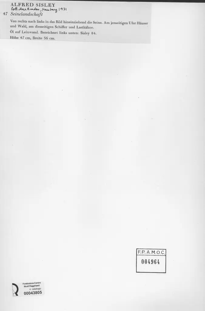 Anonimo , Sisley, Alfred - sec. XIX - Seinelandschaft , retro