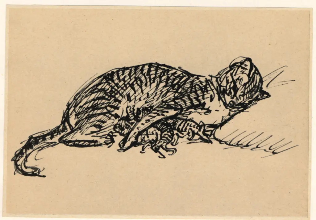 Steinlen, Th&eacute;ophile Alexander , Gattini che allattano