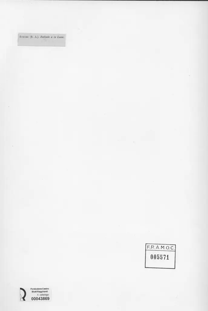 Anonimo , Steuer, Berrnard - Adri&eacute;n - sec. XIX/ XX - Ballade &agrave; la lune , retro