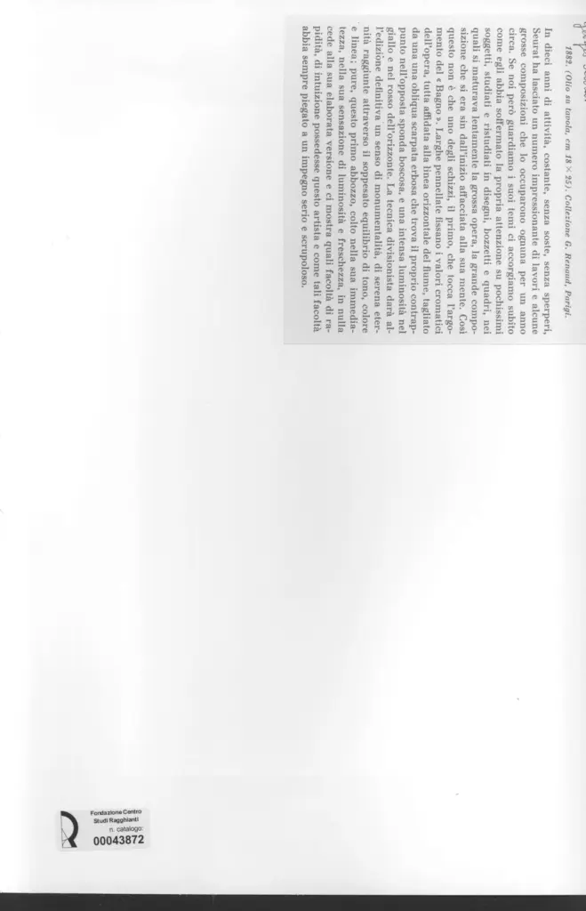 Anonimo , Seurat, Georges - sec. XIX - Bagnanti con cavallo , retro