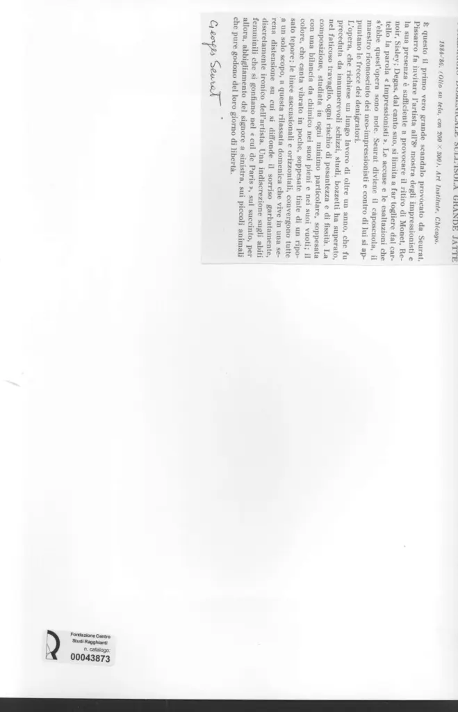 Anonimo , Seurat, Georges - sec. XIX , retro