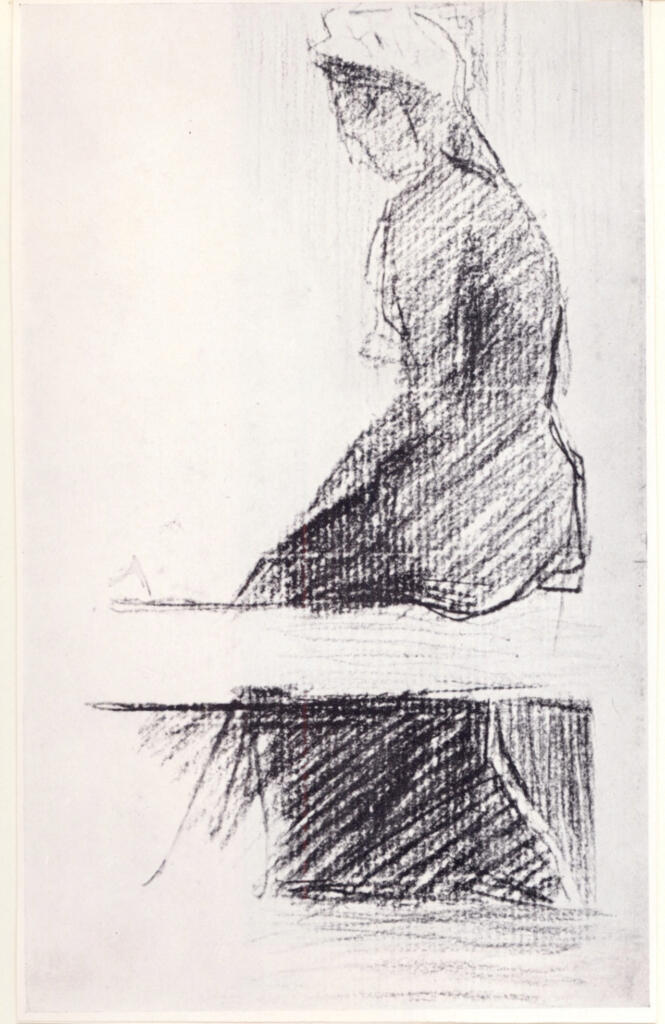 Anonimo , Seurat, Georges - sec. XIX - Femme assise sur un banc , fronte
