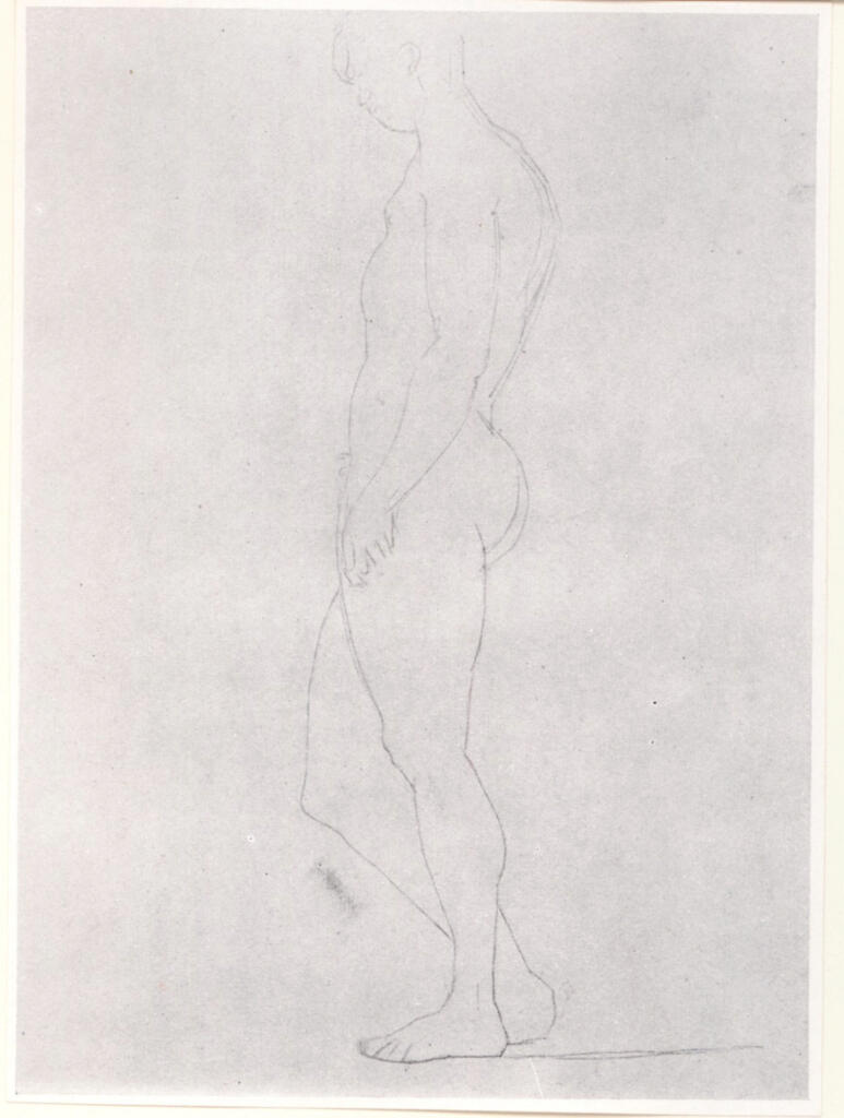 Anonimo , Seurat, Georges - sec. XIX - Nu debout, Hachant à gauche , fronte