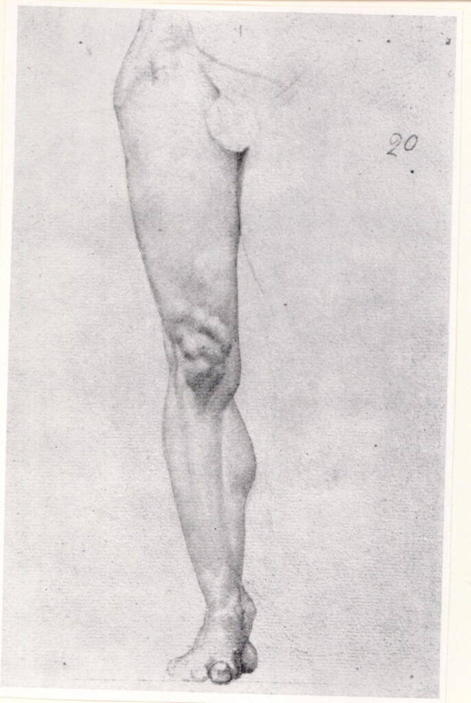 Anonimo , Seurat, Georges - sec. XIX - Etude d'une jambe , fronte