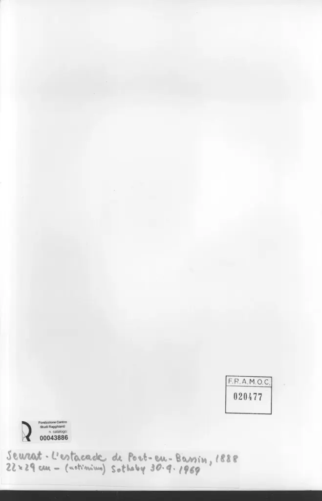 Anonimo , Seurat, Georges - sec. XIX - L'estachade de Port-en-Bassin , retro