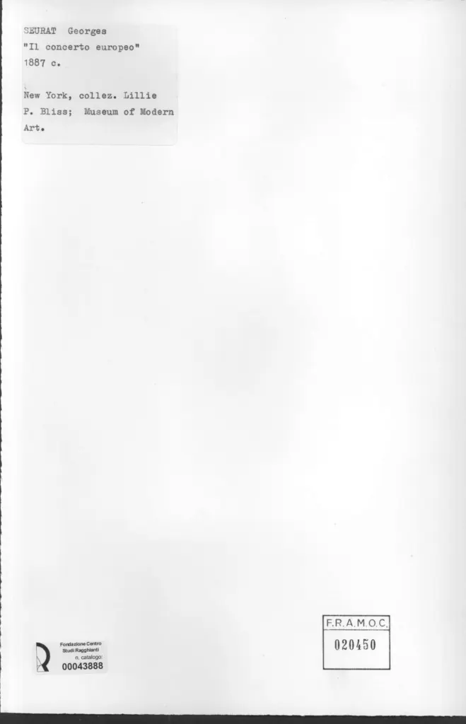 Anonimo , Seurat, Georges - sec. XIX - Il concerto europeo , retro