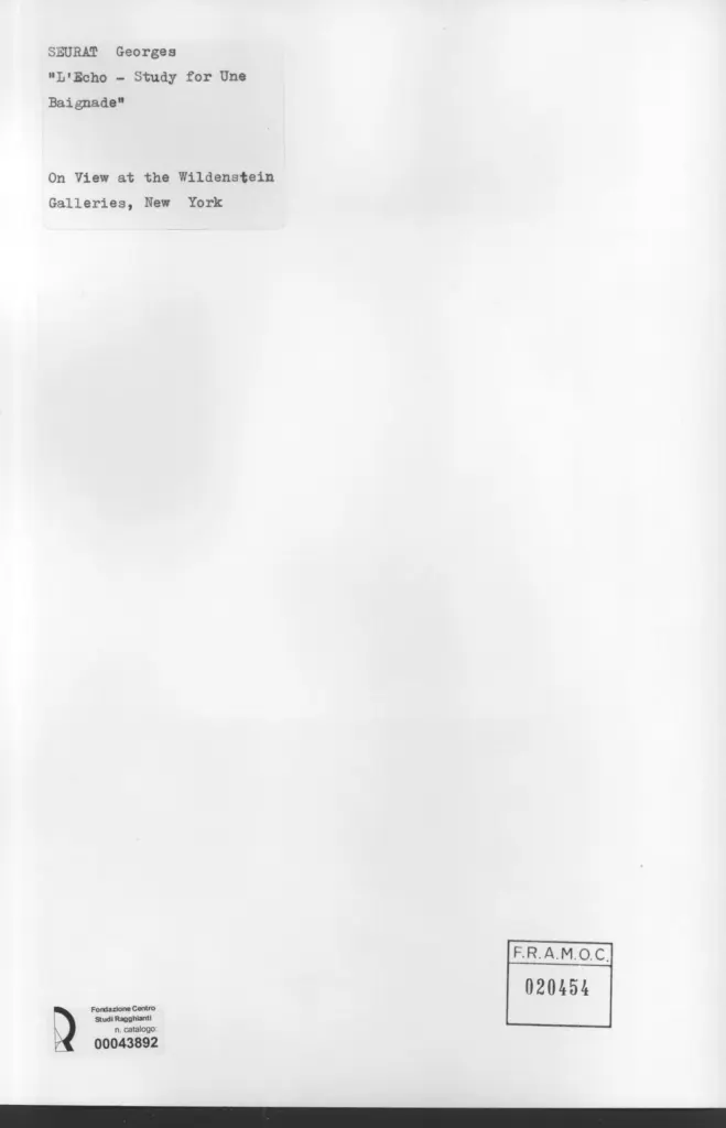 Anonimo , Seurat, Georges - sec. XIX - L'echo-Study for une Bagnaide , retro