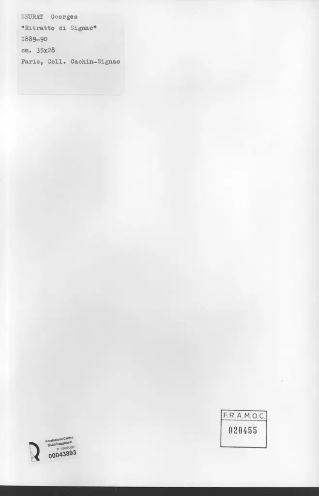 Anonimo , Seurat, Georges - sec. XIX - Ritratto di Signac , retro