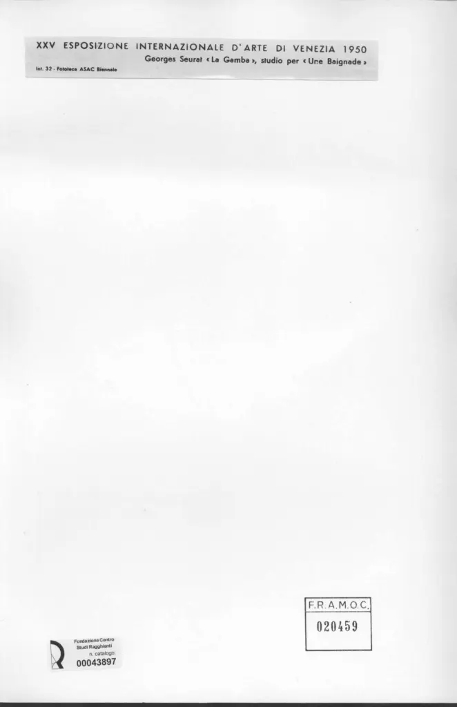 Anonimo , Seurat, George - sec. XIX - La gamba" studio per "Une Bagnaide" , retro