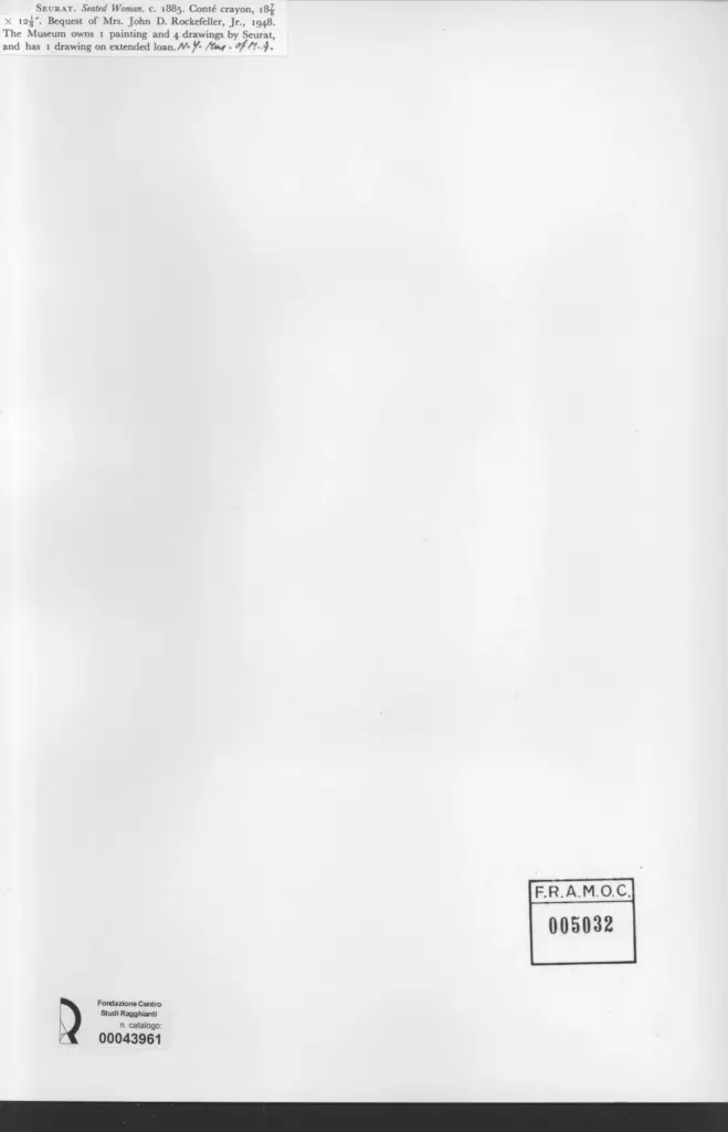 Anonimo , Seurat, Georges - sec. XIX - Seated Woman , retro
