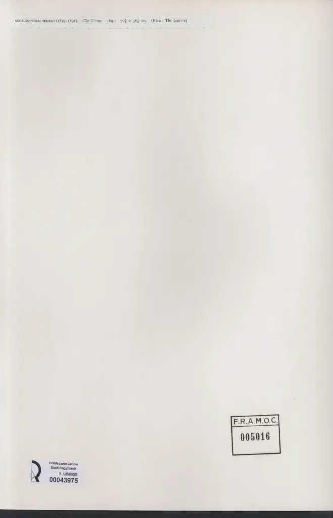 Anonimo , Seurat, Georges - sec. XIX - The circus , retro