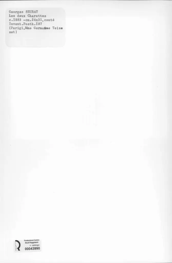 Anonimo , Seurat, Georges - sec. XIX - Les deux Charettes , retro