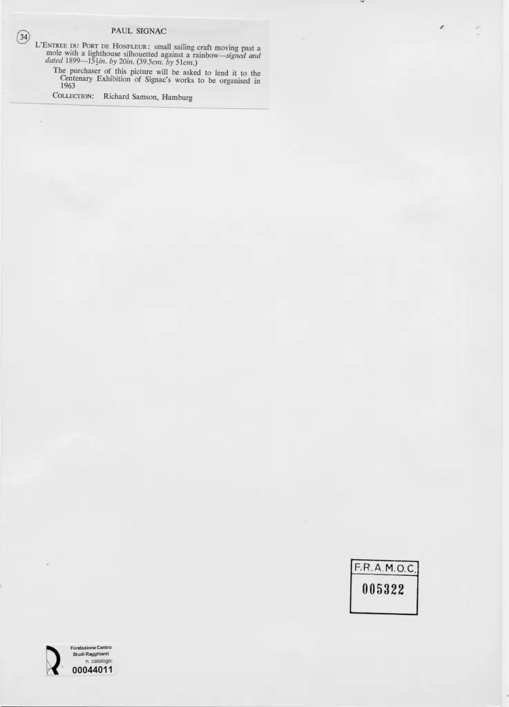 Anonimo , Signac, Paul sec. XIX , retro