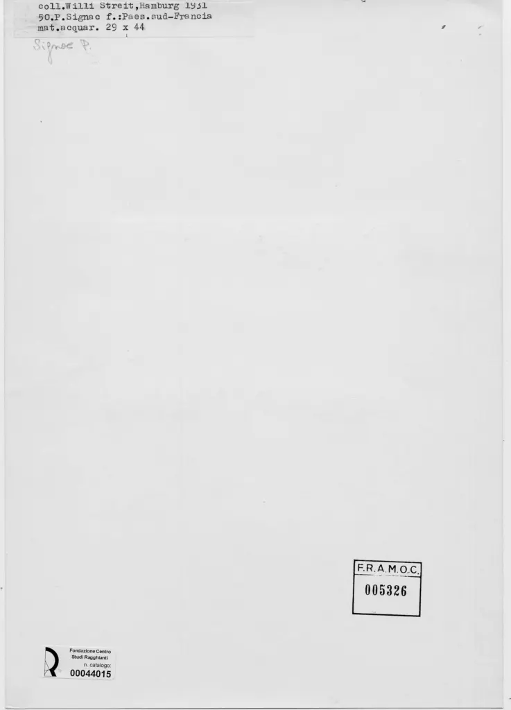 Anonimo , Signac, Paul sec. XX , retro