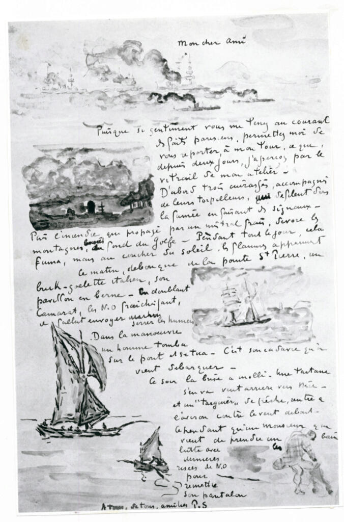 Anonimo , Signac, Paul - sec. XIX - Lettre illustée à Félix Fénéon , fronte