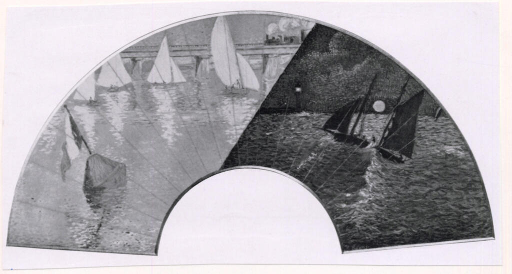 Anonimo , Signac, Paul - sec. XIX - Le Pont d'Anjeudimit; Le jour et la nuit gonache , fronte
