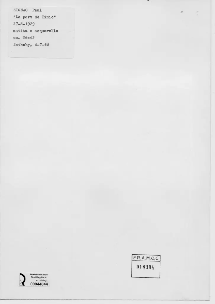 Anonimo , Signac, Paul - sec. XX - Le Port de Binic , retro