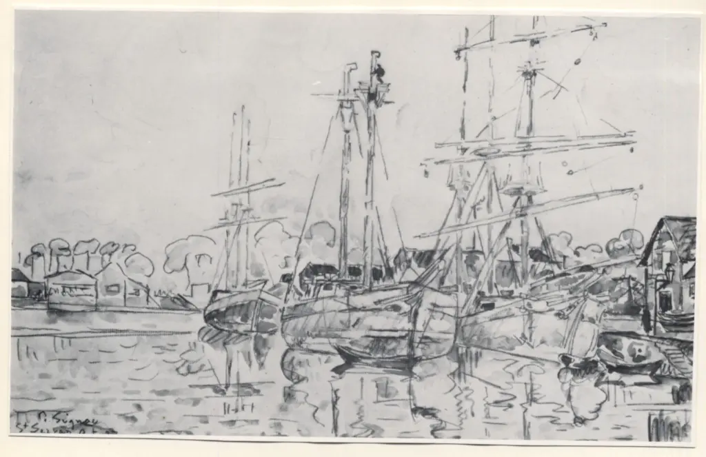Anonimo , Signac, Paul - sec. XX - Le port de Saint Servan , fronte