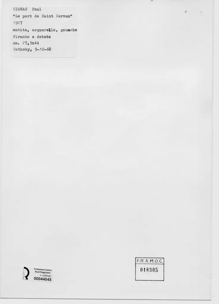 Anonimo , Signac, Paul - sec. XX - Le port de Saint Servan , retro