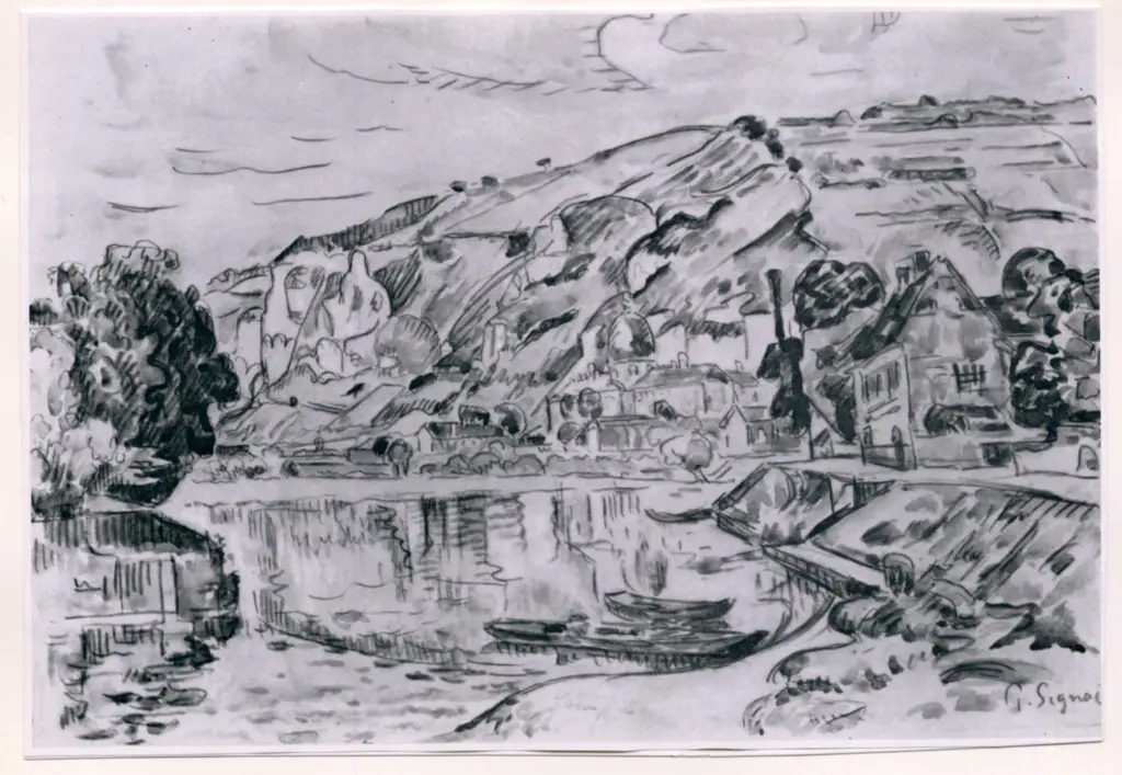 Anonimo , Signac, Paul - sec. XX - La seine pr&egrave;s d'Audelys , fronte