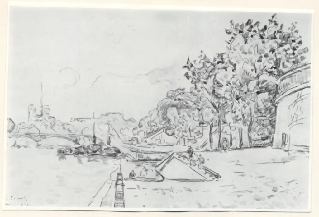 Anonimo , Signac, Paul - sec. XX - Vuede Notre-Dame du port des St. Pères , fronte