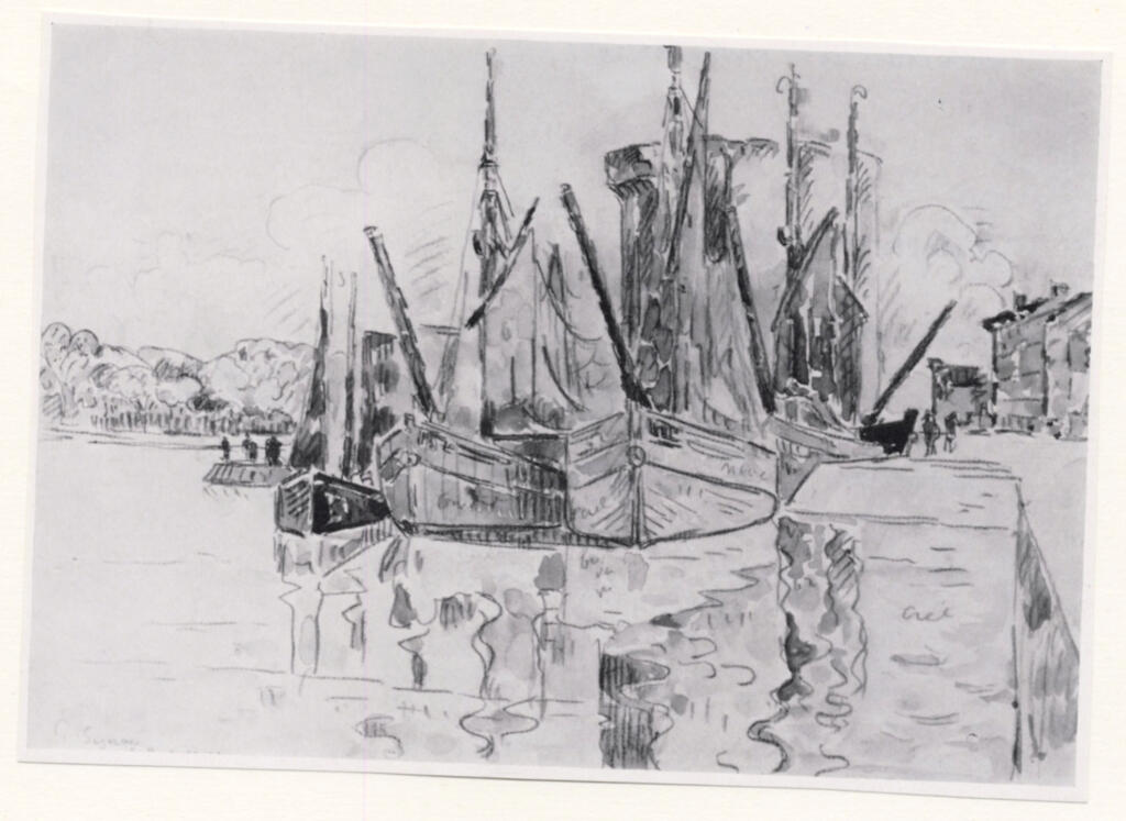Anonimo , Signac, Paul - sec. XIX - Il porto de La Rochelle , fronte
