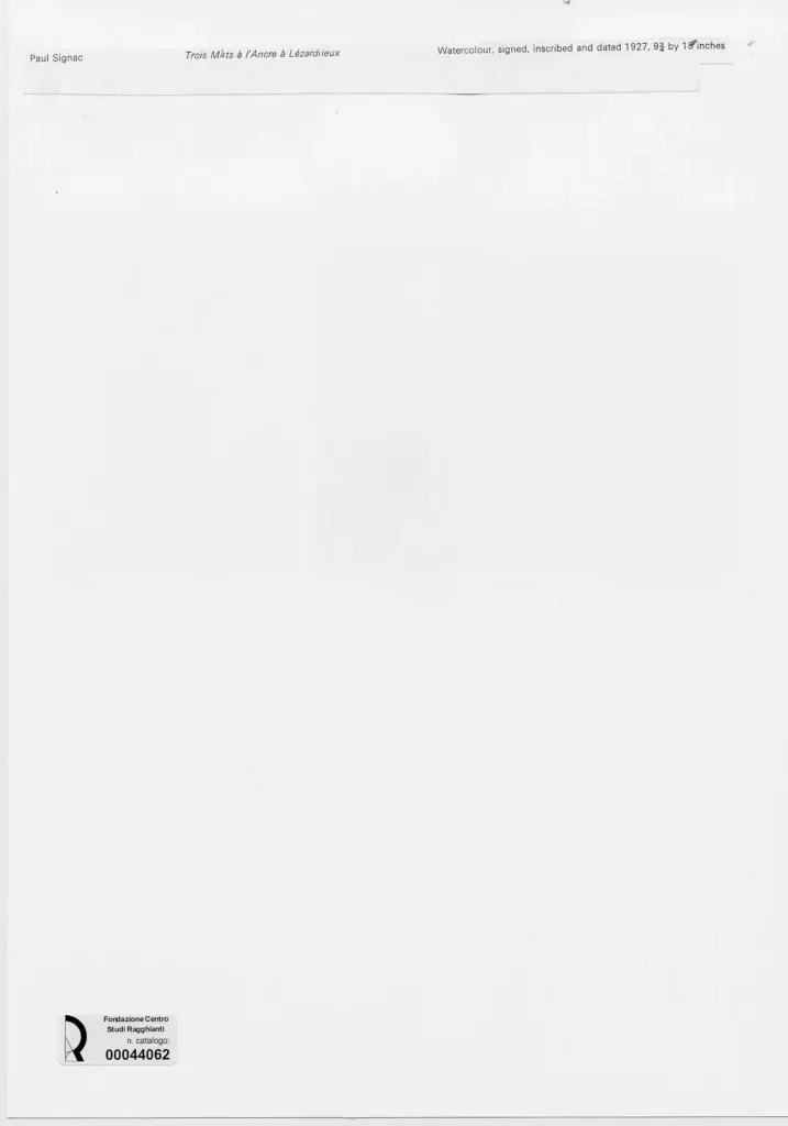 Anonimo , Signac, Paul - sec. XX - Trois Mâts à l'Ancre à Lézardrieux , retro