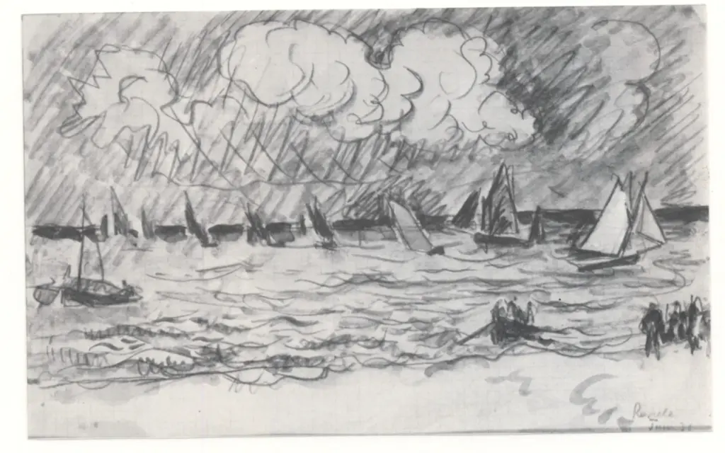 Anonimo , Signac, Paul - sec. XX - Regata nella tempesta , fronte