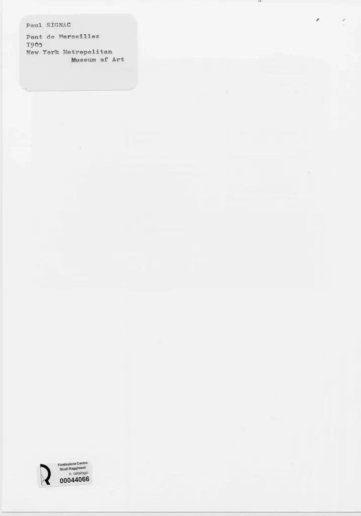 Anonimo , Signac, Paul - sec. XX - Ponte di Marsiglia , retro