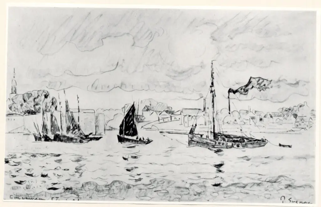 Anonimo , Signac, Paul - sec. XX - Il porto di Concarneau , fronte