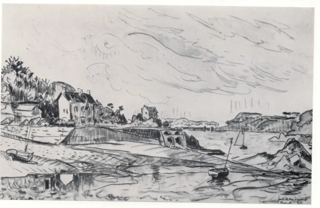 Anonimo , Signac, Paul - sec. XX - Il porto di Lazardreux , fronte