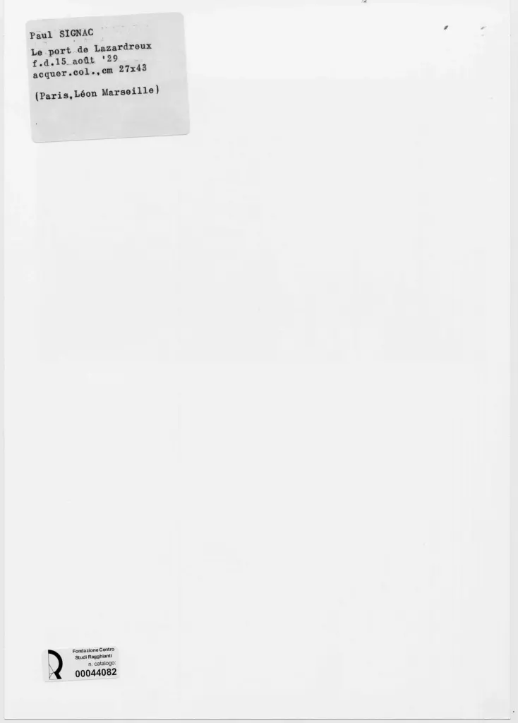 Anonimo , Signac, Paul - sec. XX - Il porto di Lazardreux , retro