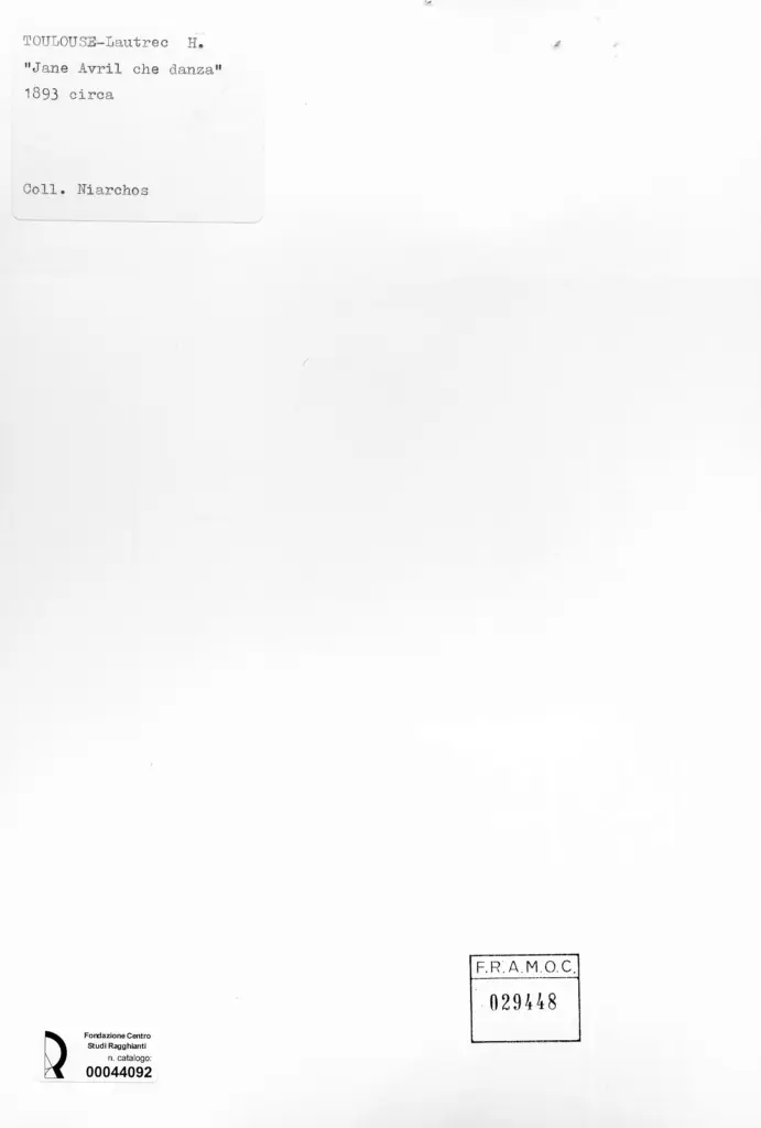 Anonimo , Toulouse-Lautrec, Henri de - sec. XIX - Jane Avril che danza , retro