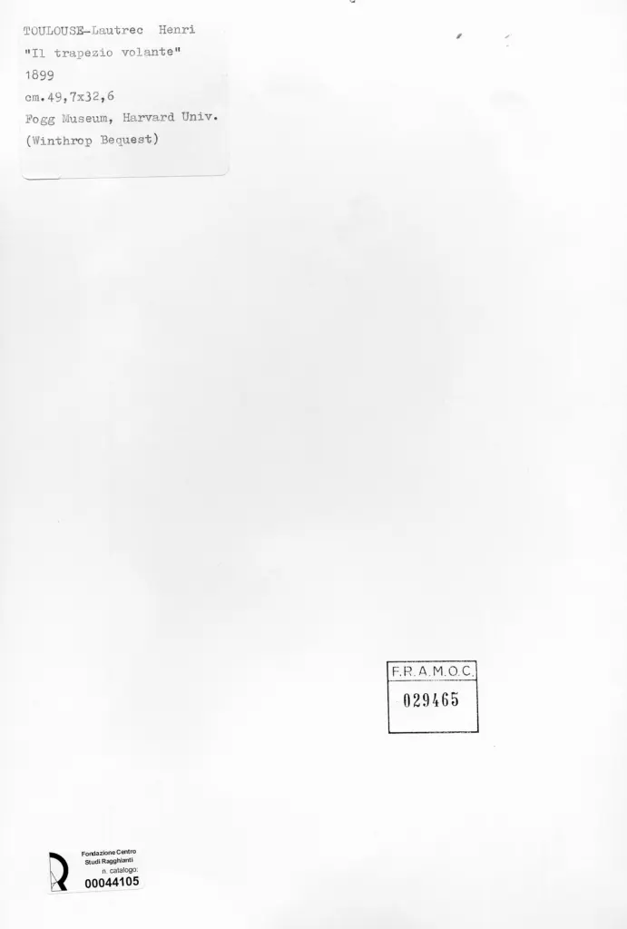 Anonimo , Toulouse-Lautrec, Henri de - sec. XIX - Il trapezio volante , retro